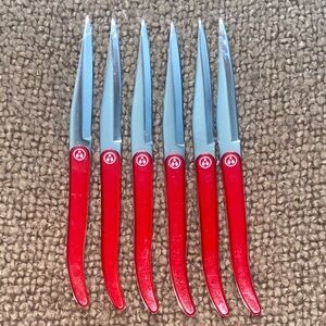 6-Laguiole Evolution Red Steak Knife Set